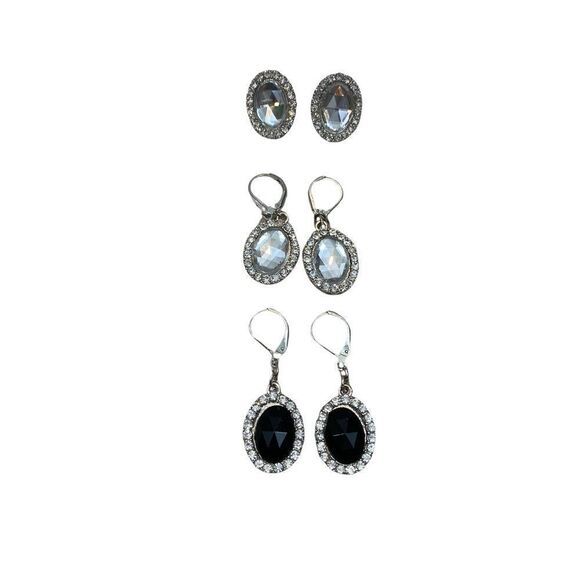 New without tags set of Three Pairs of Crystal and Rhinestone Earrings - Picture 1 of 5